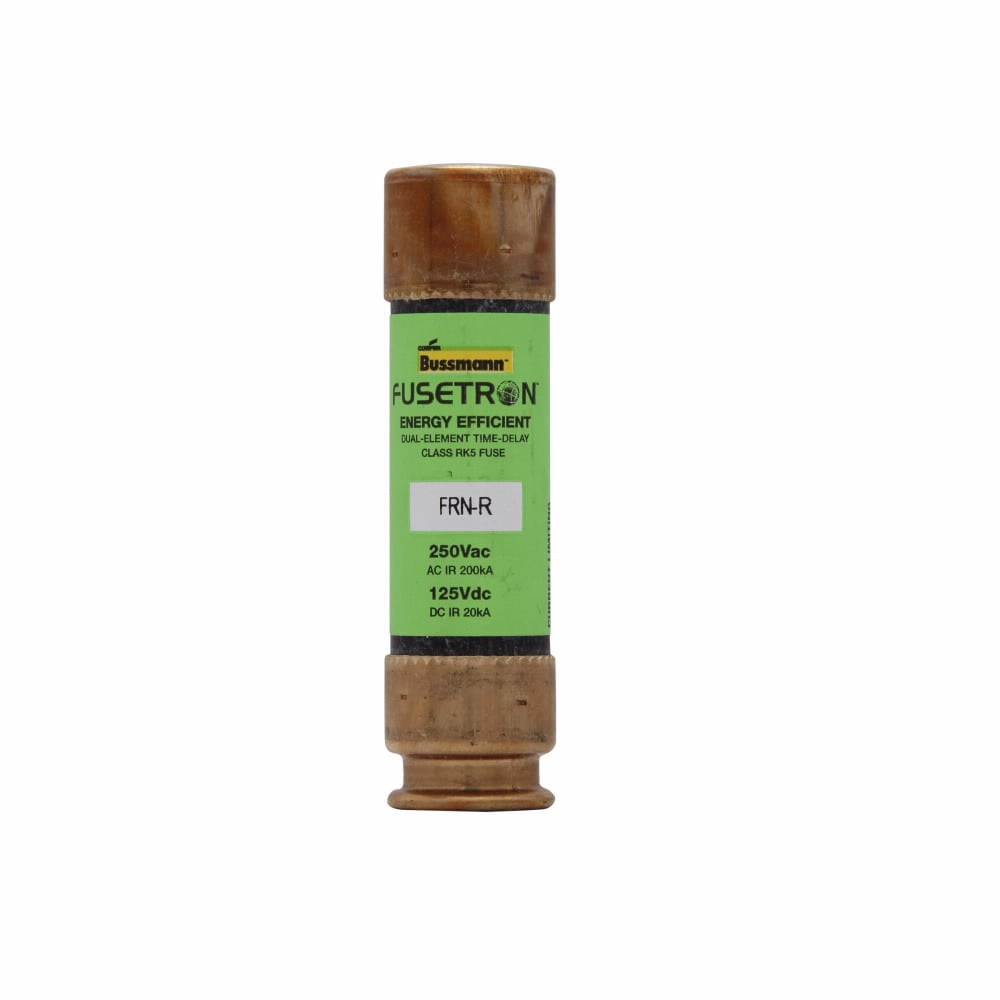Eaton Bussmann series FRN-R fuse, 45 A, Dual, Class RK5, Non-indicating, Ferrule end x ferrule end, 10 sec at 500%, 200 kAIC at 250 V,20 kAIC at 125 Vdc, Standard, 250 V, 125 Vdc
