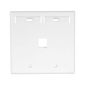 QuickPort Wallplate with ID window, dual gang, 1-port, white