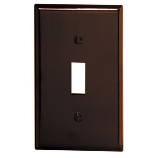 1-Gang Toggle Device Switch Wallplate, Standard Size, Thermoset, Device Mount, Brown