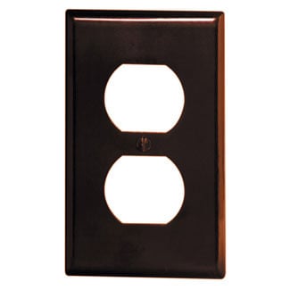 1-Gang Duplex Device Receptacle Wallplate, Standard Size, Thermoset, Device Mount, Brown
