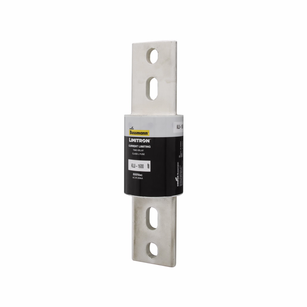 Eaton Bussmann series KLU fuse, LIMITRON Fast-acting fuse, 1500 A, Class L, Non-indicating, Bolted blade end x bolted blade end, 5 sec at 500%, 200 kAIC at 600 Vac, Bolt, Standard, 1, 600 V