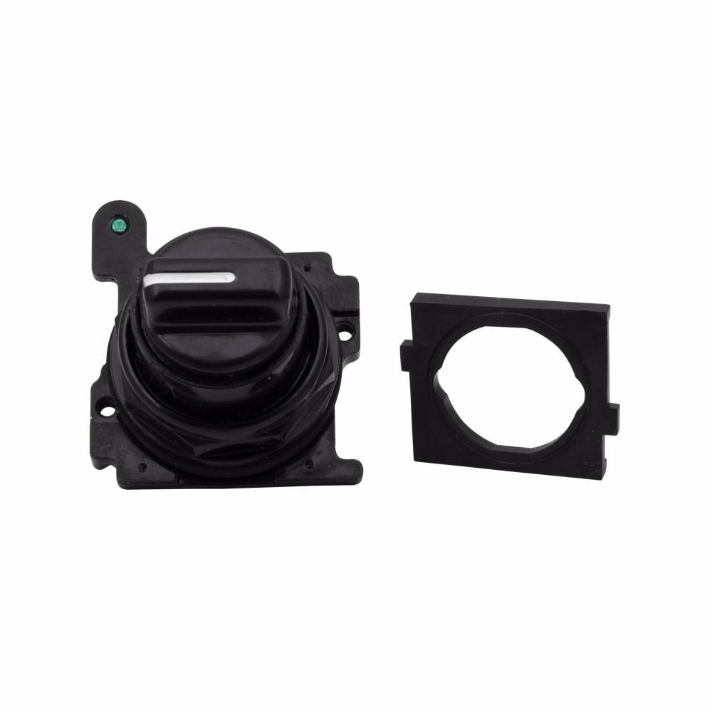 Eaton E34 pushbutton, E34, 30.5 mm, Corrosion Resistant, Cam 2, 60? throw, NEMA 3, 3R, 4, 4X, 12, 13, Non-illuminated, Three position, Knob, Black actuator