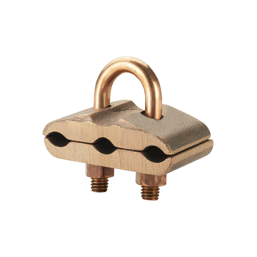 Bronze Grounding Clamp, U-Bolt, 3 cables
