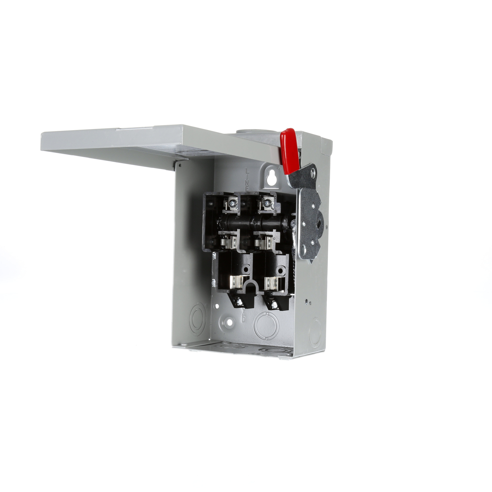  Low Voltage Circuit Protection General Duty Safety Switch. 2-Pole 2-Fuse and solid neutral Fused in a type 3R enclosure (outdoor). Rated 240VAC (30A). Horse power (Std, Time delay) fused 1-PH 2-W (1-1/2, 3), 3-PH 3-W (3, 7-1/2), 250VDC (5). Special features service entrance labeled suitable for 3-PH motor loads.