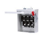 Siemens Low Voltage Circuit Protection General Duty Safety Switch. 3-Pole 3-Fuse and solid neutral Fused in a type 3R enclosure (outdoor). Rated 240VAC (30A). Horse power (Std, Time delay) fused 1-PH 2-W (1-1/2, 3), 3-PH 3-W (3, 7-1/2), 250VDC (5). Special features service entrance labeled .