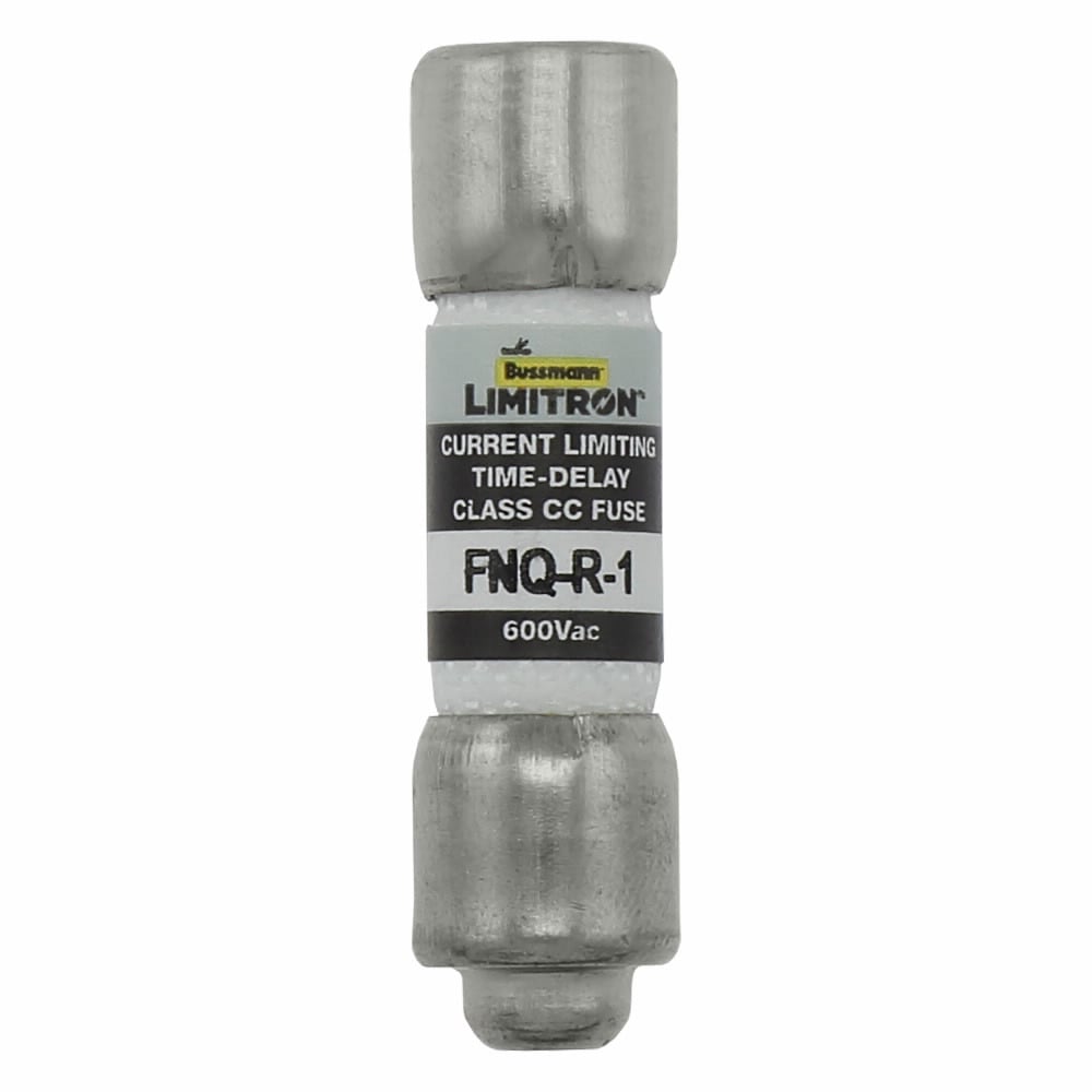 Eaton Bussmann series FNQ-R fuse, 1 A, Class CC, Non-indicating, Ferrule end x ferrule end, 12 sec at 200%, 200 kAIC, Melamine tube, Standard, 600 V