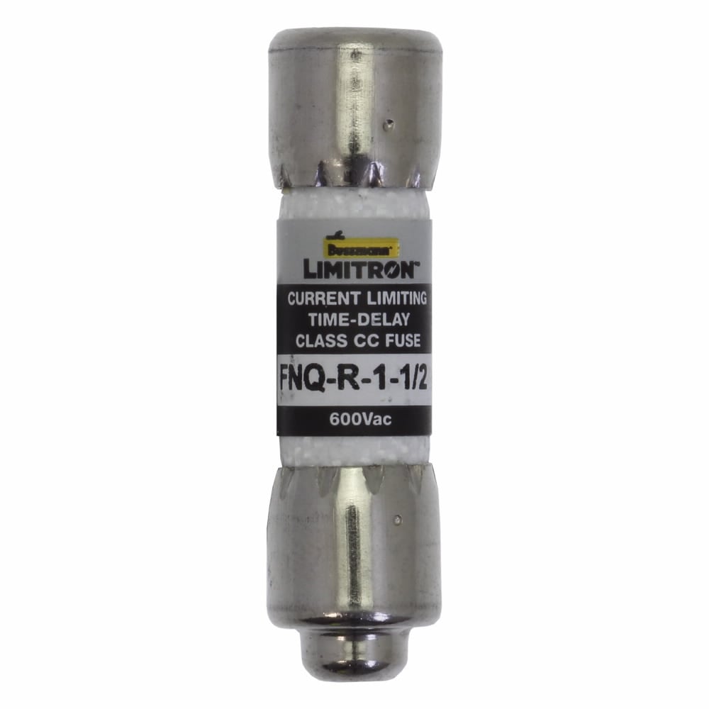 Eaton Bussmann series FNQ-R fuse, 1.5 A, Class CC, Non-indicating, Ferrule end x ferrule end, 12 sec at 200%, 200 kAIC, Melamine tube, Standard, 600 V