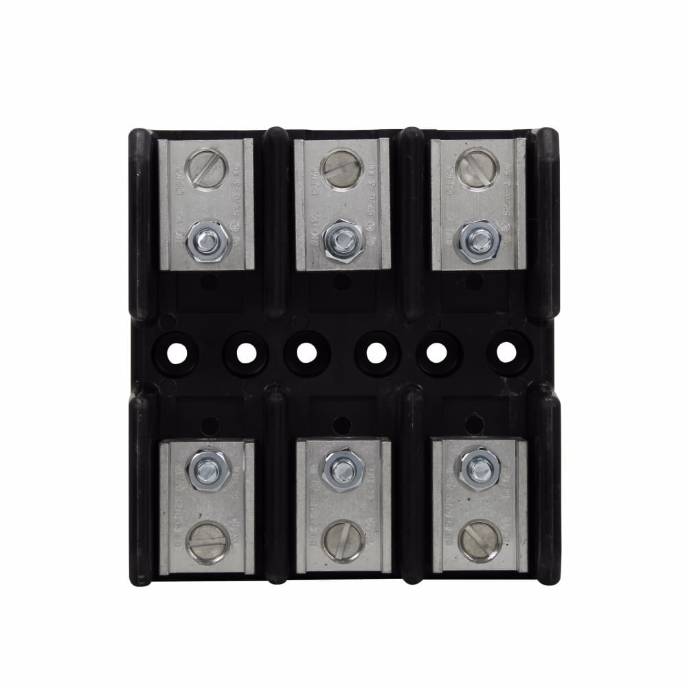 Eaton Bussmann series Class T modular fuse block, 600 Vac, 600 Vdc, 61-100A, Box lug, Three-pole