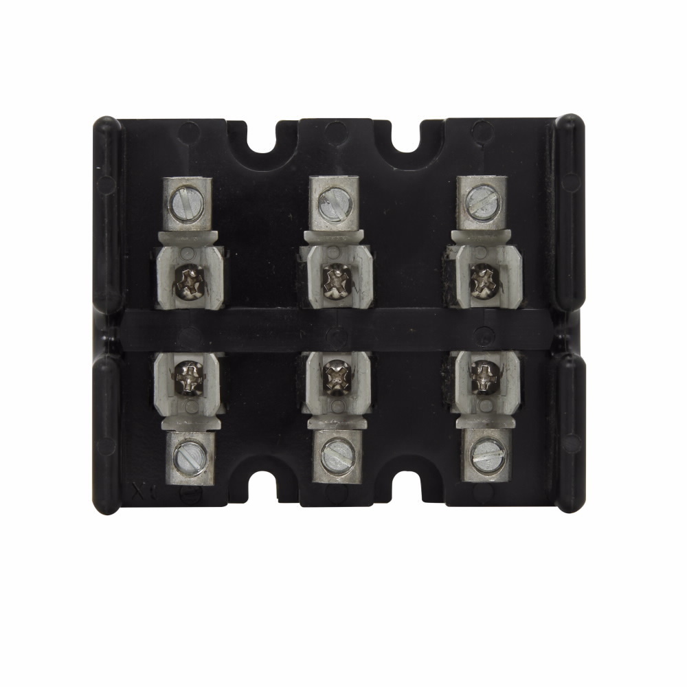 Eaton Bussmann series Class T modular fuse block, CR, 300 Vac/Vdc or Less Control Systems, 300 Vac/Vdc or Less Individual Control Circuits, 0-30 A, Three-pole, Class T, 200 kA, Box lug, 200 kAIC, Glass polyester, 300 Vac/dc, #2 AWG Cu/Al