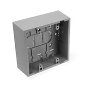 Surface Mount Backbox, Dual Gang, Grey, Box Depth Is 1.89 Inches