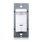Dual-Relay, Decora Passive Infrared Wall Switch Occupancy Sensor, 180 Degree, 2100 sq. ft. Coverage, White