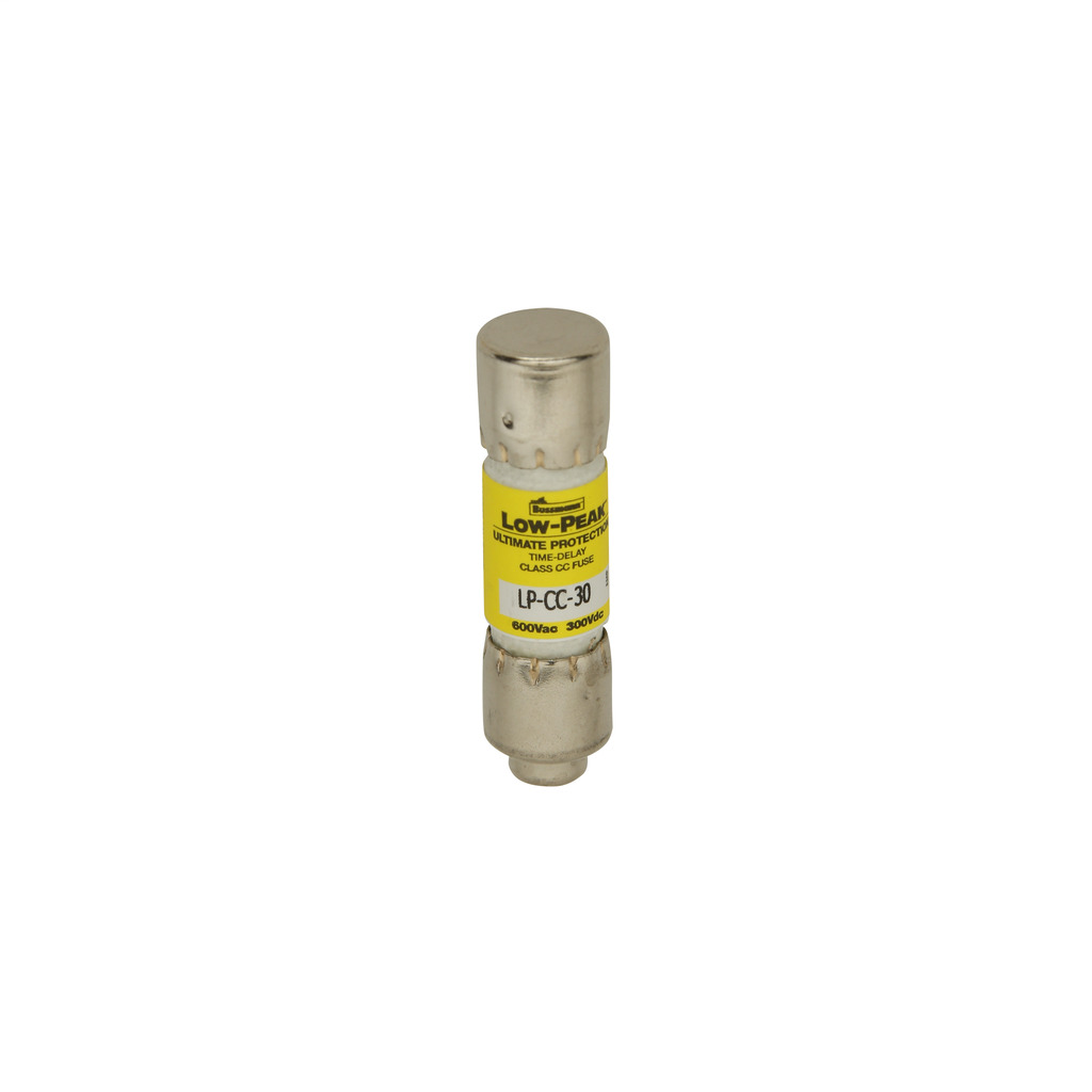 Eaton Bussmann series LP-CC fuse, Current-limiting time-delay fuse, Rejection style, 0.8 A, Dual, CC, Non-indicating, Ferrule end x ferrule end, 12 sec at 200%, 200 kAIC at 600 V,20 kAIC at 150 Vdc, Melamine tube, 10, 600 V, 300 Vdc