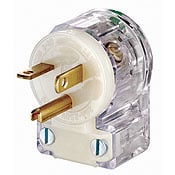 20 Amp, 250 Volt, Plug, Straight Blade, Hospital Grade, Grounding, Angle, Black-White