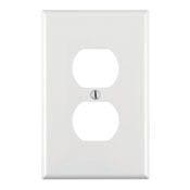 1-Gang Duplex Receptacle Wallplate, Midway Size, White