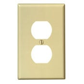 1-Gang Duplex Receptacle Wallplate, Midway Size, Ivory