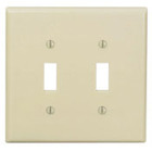 2-Gang Toggle Switch Wallplate, Midway Size, Ivory