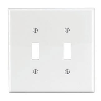 2-Gang Toggle Switch Wallplate, Midway Size, White