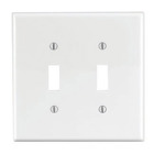 2-Gang Toggle Switch Wallplate, Midway Size, White