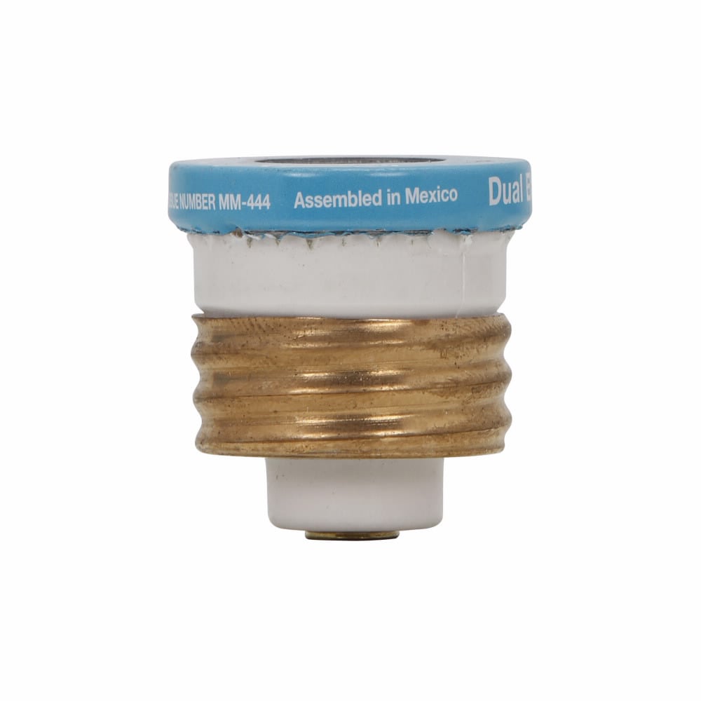 Eaton Bussmann series Type T plug fuse, plug fuse, time delay, heavy duty, 5 A, 125 Vac, 10 kAIC (RMS Symmetrical) interrupt rating, 10 kA short circuit rating, threaded mount, duel element, plastic body, brass thread, edison base