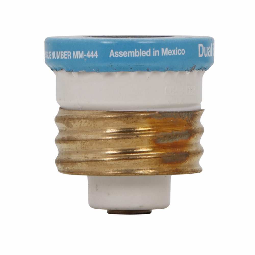 Eaton Bussmann series Type T plug fuse, plug fuse, time delay, heavy duty, 12 A, 125 Vac, 10 kAIC (RMS Symmetrical) interrupt rating, 10 kA short circuit rating, threaded mount, duel element, plastic body, brass thread, edison base
