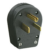 30/50 Amp, 250 Volt, Plug, Angle, Grounding, Black