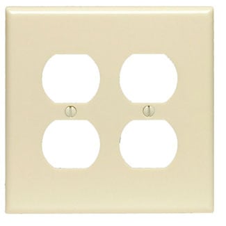 2-Gang Duplex Receptacle Wallplate, Midway Size, Gray