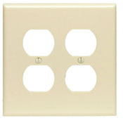 2-Gang Duplex Receptacle Wallplate, Midway Size, Black