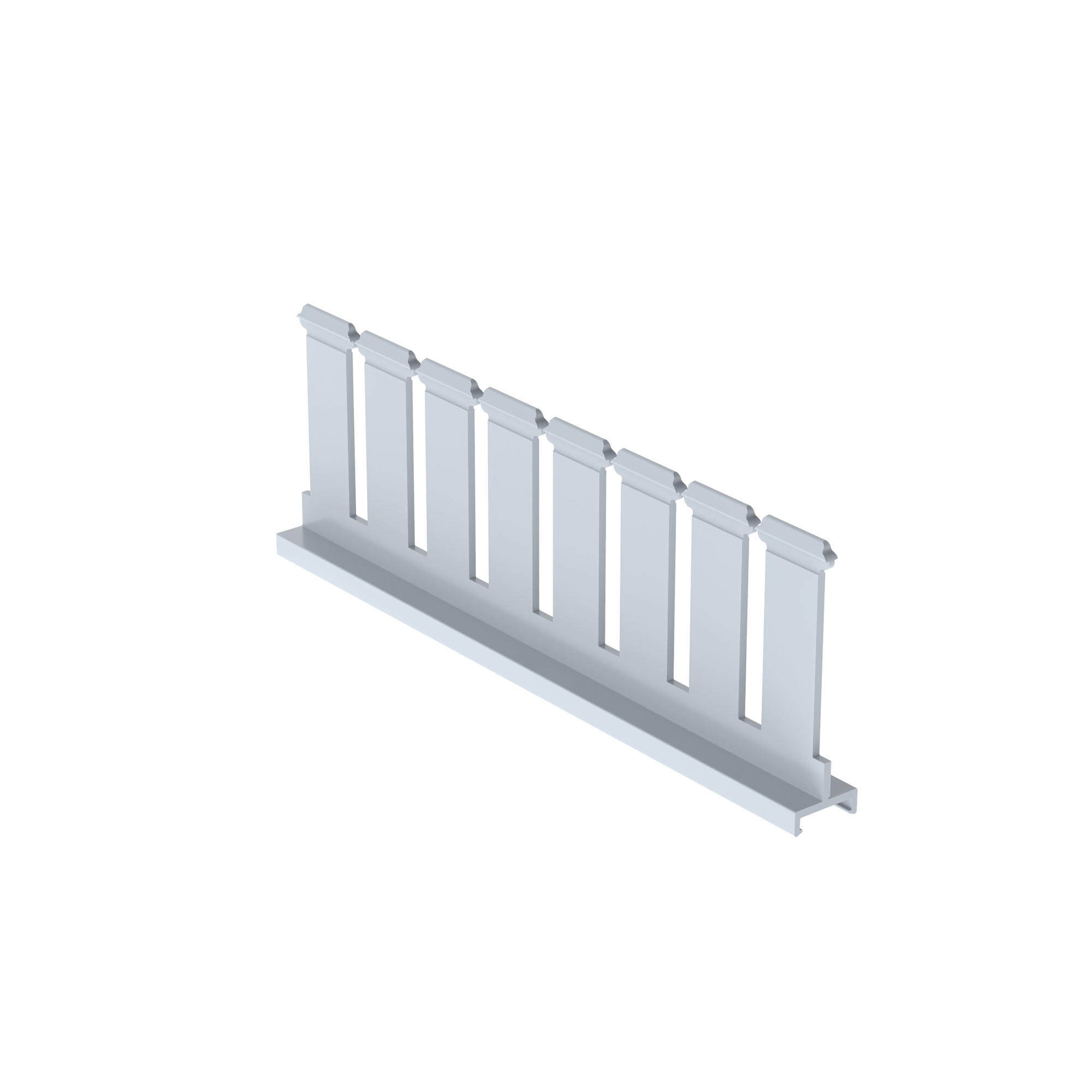 Slotted Duct Divider Wall, PVC, 3INH X 6FT