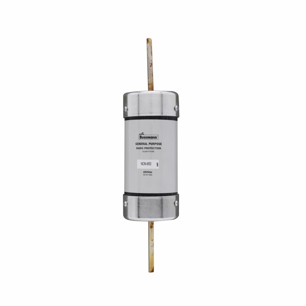 Eaton Bussmann series NON fuse, Supplemental one-time fuse, Non current limiting, Light duty circuit locations, 600 A, Class H, Non-indicating, Blade end x blade end, 10 kAIC at 250 Vac, Standard, 1, 250 V