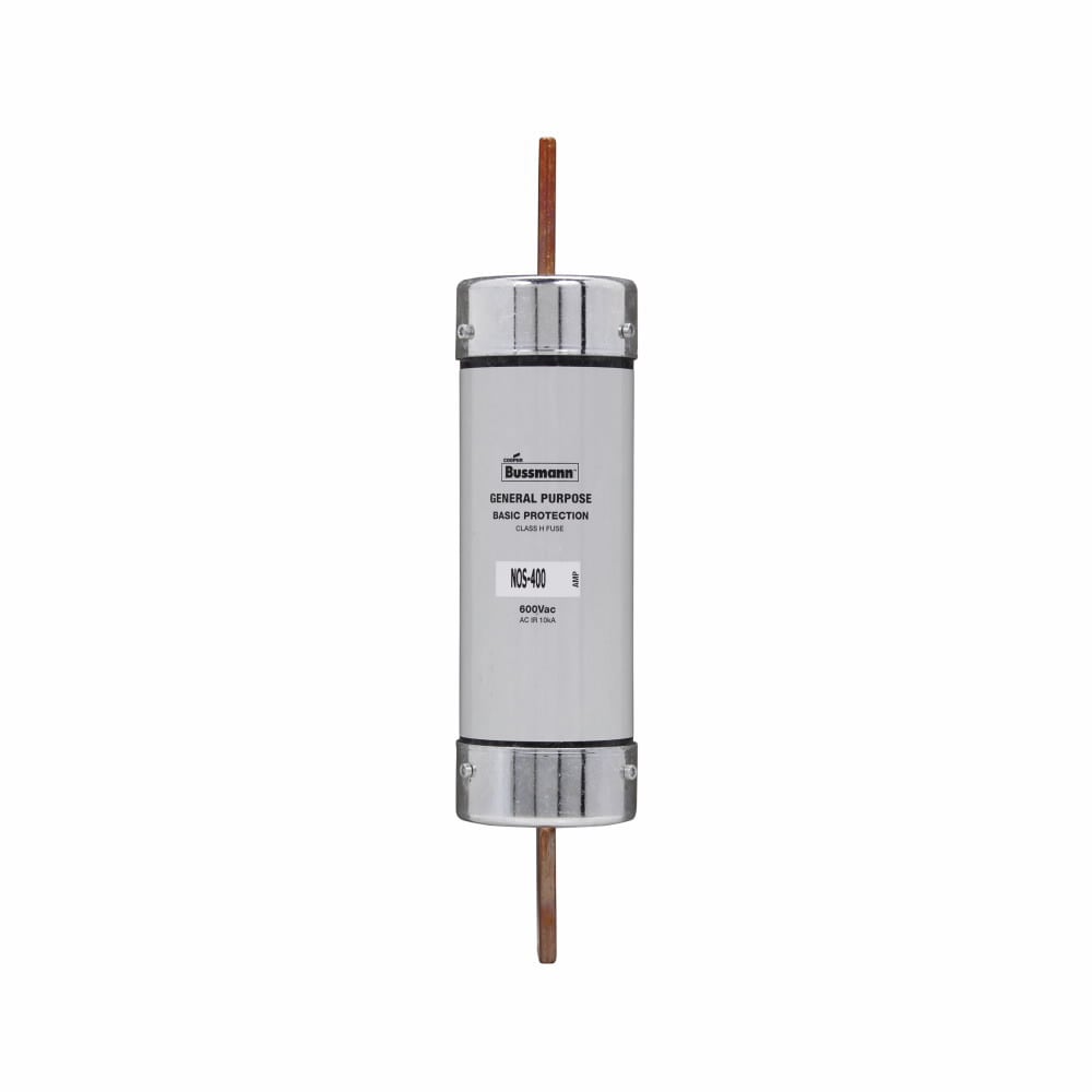 Eaton Bussmann series NOS fuse, Supplemental one-time fuse, Non current limiting, Light duty circuit locations, 400 A, Class K5,Class H, Non-indicating, Blade end x blade end, 10 kAIC at 600 Vac, Standard, 1, 600 V