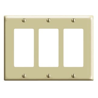 3-Gang Decora/GFCI Decora Wallplate, Midway Size, Ivory