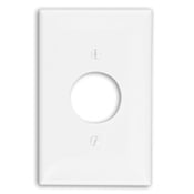 1-Gang Single 1.406-Inch Hole Receptacle Wallplate, Midway Size, Ivory