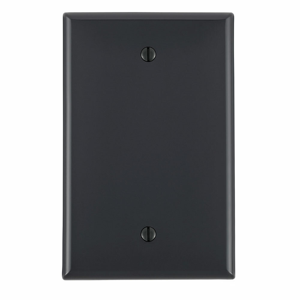 1-Gang Blank Wallplate, Midway Size, Black
