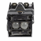 E30, 30.5 mm, Square Multifunction, NEMA 3, 3R, 4, 12, 13, Illuminated, Momentary (top and bottom), Two button, dual indicating lights, Incandescent, full voltage light unit, 28 Vac/dc light unit, 28PSB