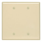 2-Gang No Blank Wallplate, Midway Size, Black