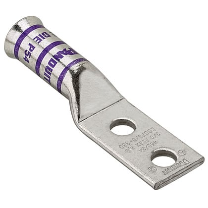 Copper Compression Lug, 2 Hole, 600 kcmi