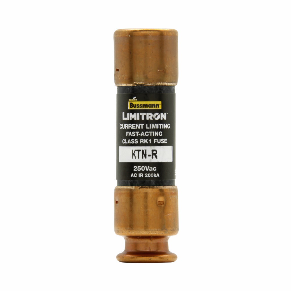 Eaton Bussmann series KTN-R fuse, LIMITRON Fast-acting fuse, With minimal time delay, Panelboards, 1 A, 1, Class RK1, Non-indicating, Ferrule end x ferrule end, Melamine glass tube, Standard, 250 V