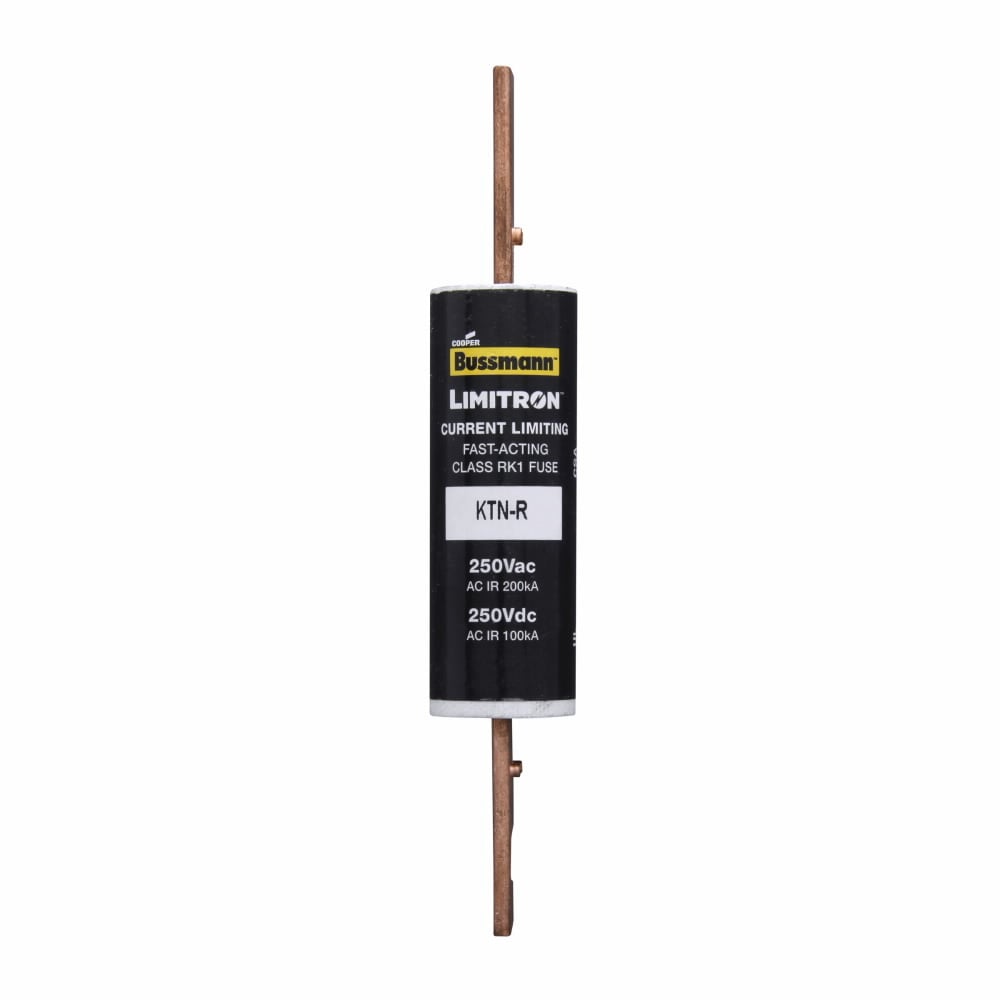 Eaton Bussmann series KTN-R fuse, LIMITRON Fast-acting fuse, 70/30 brass end cap, Panelboards, 80 A, 1, Class RK1, Non-indicating, Blade end x blade end, 200 kAIC at 250 Vac,100 kAIC at 250 Vdc, Melamine glass tube, Standard, 250 V, 250 Vdc