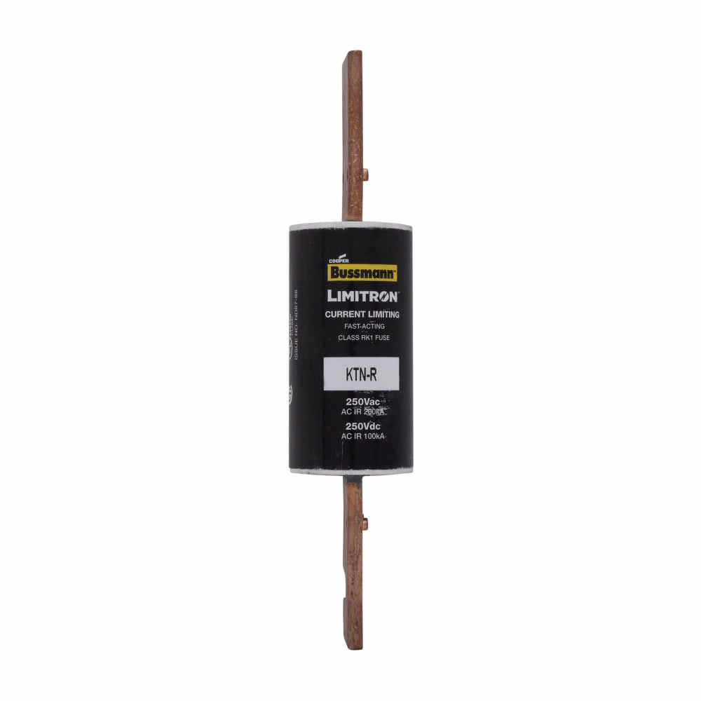 Eaton Bussmann series KTN-R fuse, LIMITRON Fast-acting fuse, 70/30 brass end cap, Panelboards, 150 A, 1, Class RK1, Non-indicating, Blade end x blade end, 200 kAIC at 250 V,100 kAIC at 250 Vdc, Melamine glass tube, Standard, 250 V, 250 Vdc