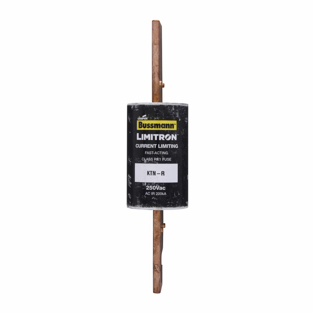 Eaton Bussmann series KTN-R fuse, LIMITRON Fast-acting fuse, 70/30 brass end cap, Panelboards, 600 A, 1, Class RK1, Non-indicating, Blade end x blade end, 100 kAIC at 250 Vdc,200 kAIC at 250 V, Melamine glass tube, Standard, 250 V, 250 Vdc