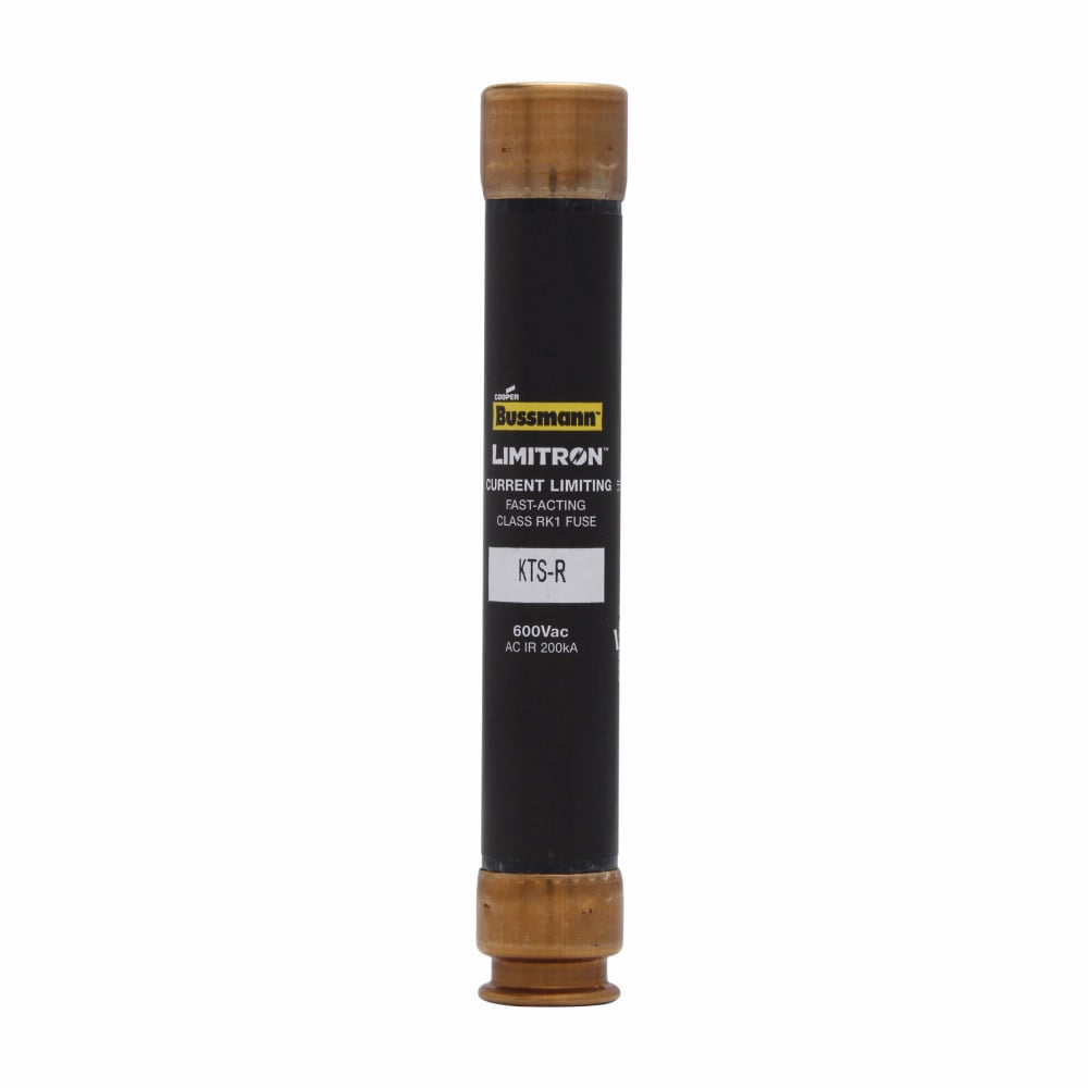 Eaton Bussmann series KTS-R fuse, LIMITRON Fast-acting fuse, 70/30 brass end cap, Panelboards, 6 A, 1, Class RK1, Non-indicating, Ferrule end x ferrule end, 200 kAIC at 600 Vac, Melamine glass tube, Standard, 600 V