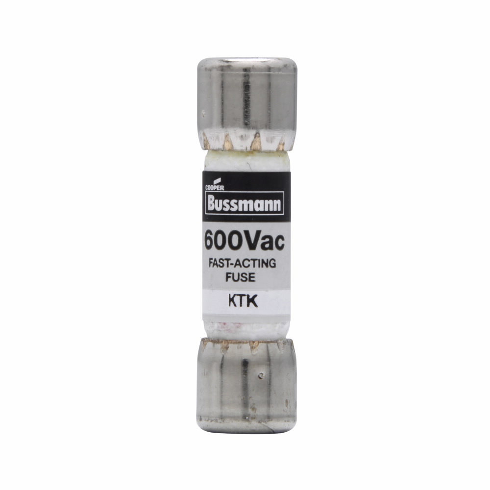 Eaton Bussmann series KTK fuse, LIMITRON Fast-acting fuse, Control circuits, lighting circuit protection, meter circuits, 0.125 A, Non-indicating, Ferrule end x ferrule end, 100 kAIC at 600 V, Melamine tube,Nickel-plated bronze endcap
