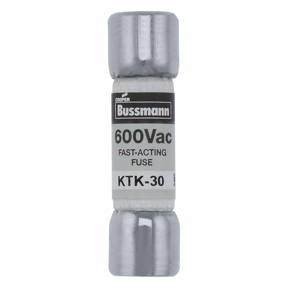 Eaton Bussmann series KTK fuse, LIMITRON Fast-acting fuse, Control circuits, lighting circuit protection, meter circuits, 0.75 A, Non-indicating, Ferrule end x ferrule end, 100 kAIC at 600 V, Nickel-plated bronze endcap,Melamine tube, 600 V