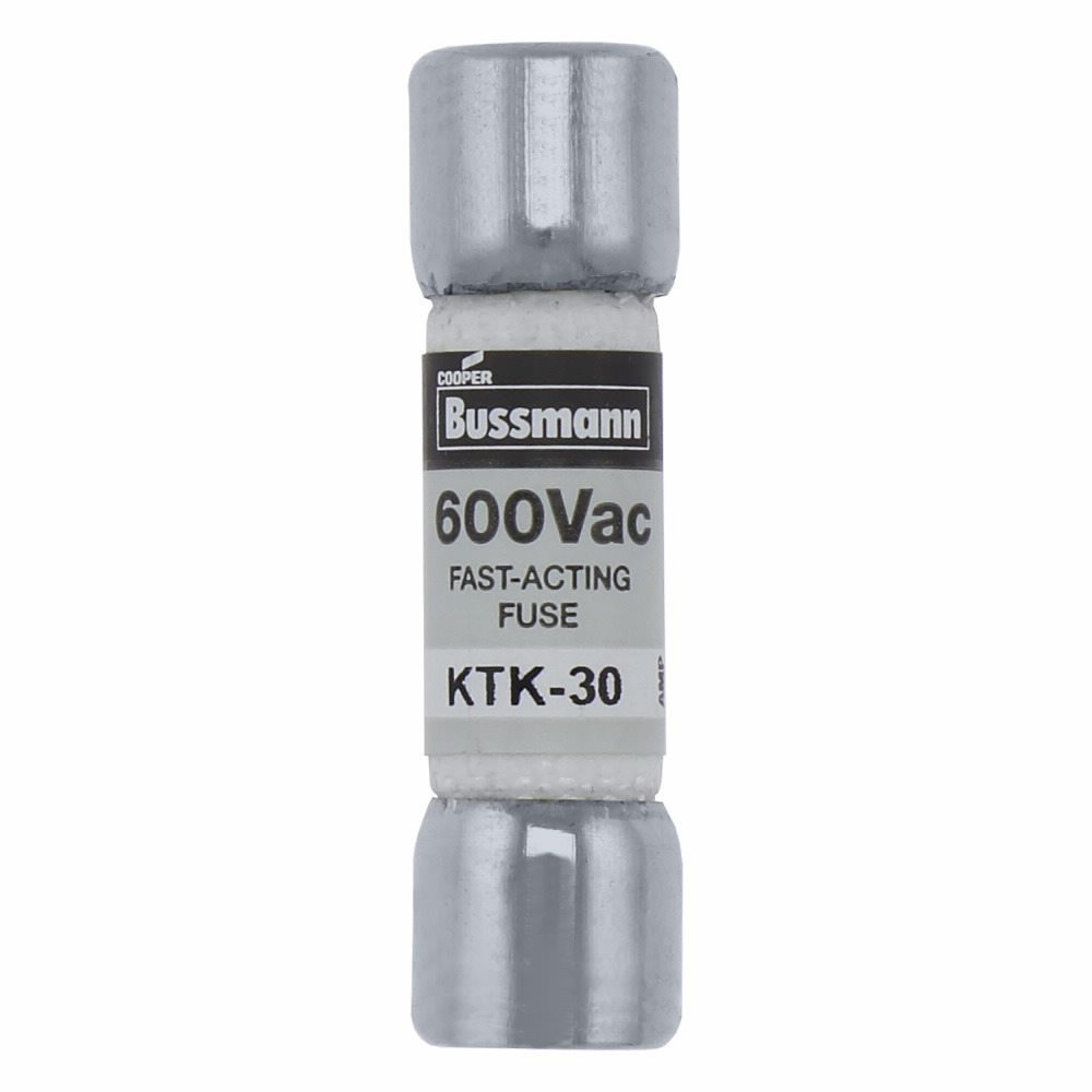 Eaton Bussmann series KTK fuse, LIMITRON Fast-acting fuse, Control circuits, lighting circuit protection, meter circuits, 9 A, Non-indicating, Ferrule end x ferrule end, 100 kAIC at 600 V, Melamine tube,Nickel-plated bronze endcap, 600 V