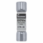 Eaton Bussmann series KTK fuse, LIMITRON Fast-acting fuse, Control circuits, lighting circuit protection, meter circuits, 2.5 A, Non-indicating, Ferrule end x ferrule end, 100 kAIC at 600 V, Nickel-plated bronze endcap,Melamine tube, 600 V