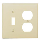 2-Gang, 1-Toggle, 1-Duplex, Combination Wallplate, Midway Size, White