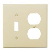 2-Gang 1-Toggle 1-Duplex Combination Wallplate, Midway Size, Black