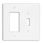 2-Gang 1-Toggle 1-Decora/GFCI Combination Wallplate, Midway Size, Ivory