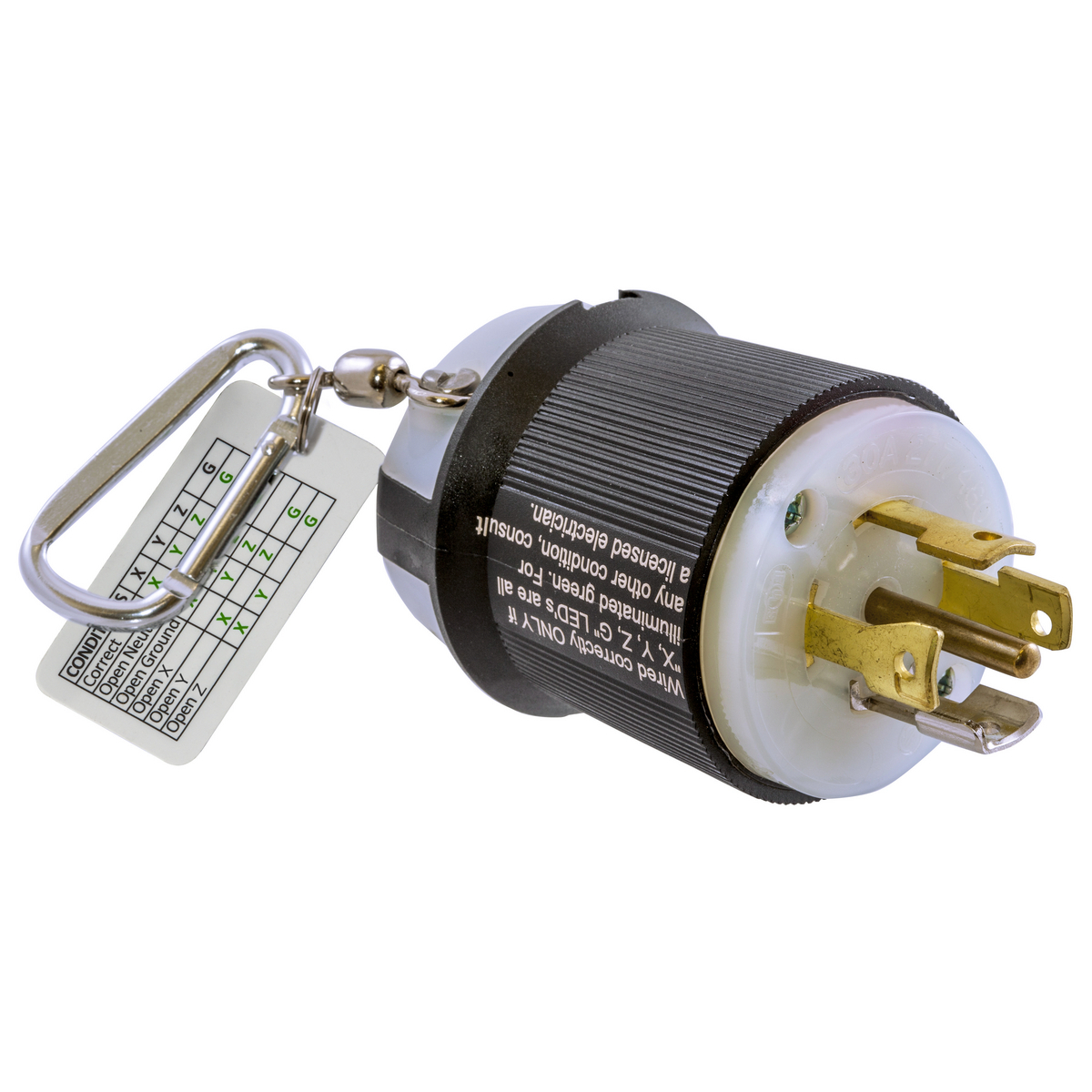 Twist-Lock, Tester, 30A 125V, 2-Pole 3-Wire Grounding, L5-30P
