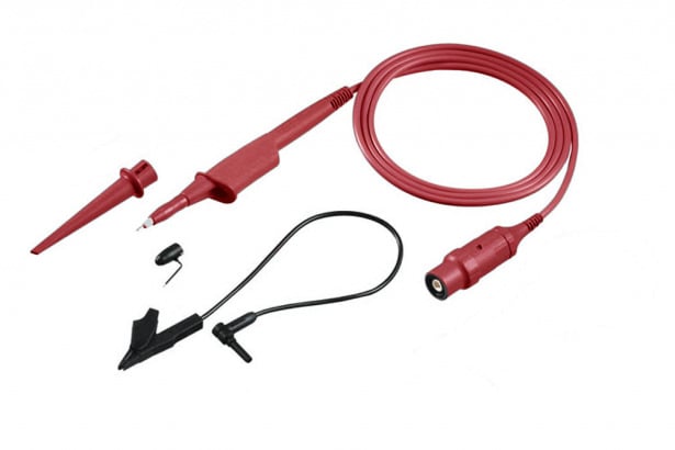 Double insulated voltage probe for ScopeMeter 190 series, red with a cable length of 1.2 m and bandwidth of 200 mhz.